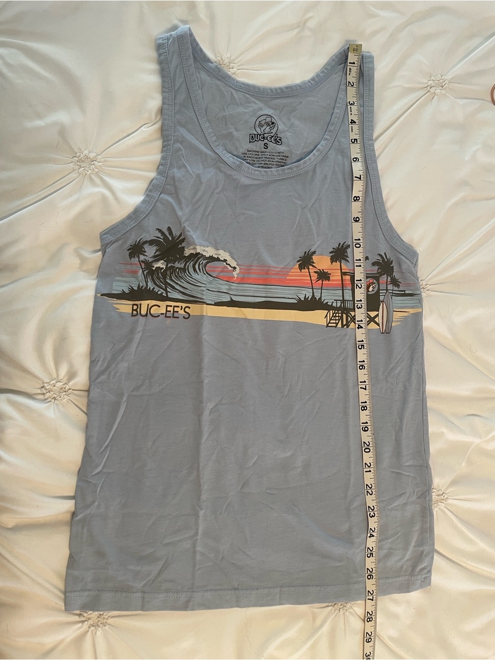 Bucees Light Blue Surf Graphic Tank Top -   Unisex - Picture 6 of 6
